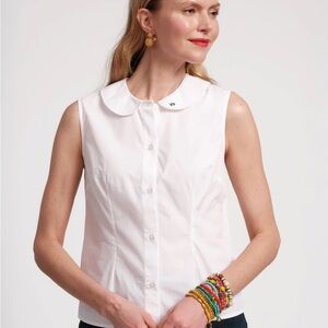 Frances Valentine White Sleeveless Blouse